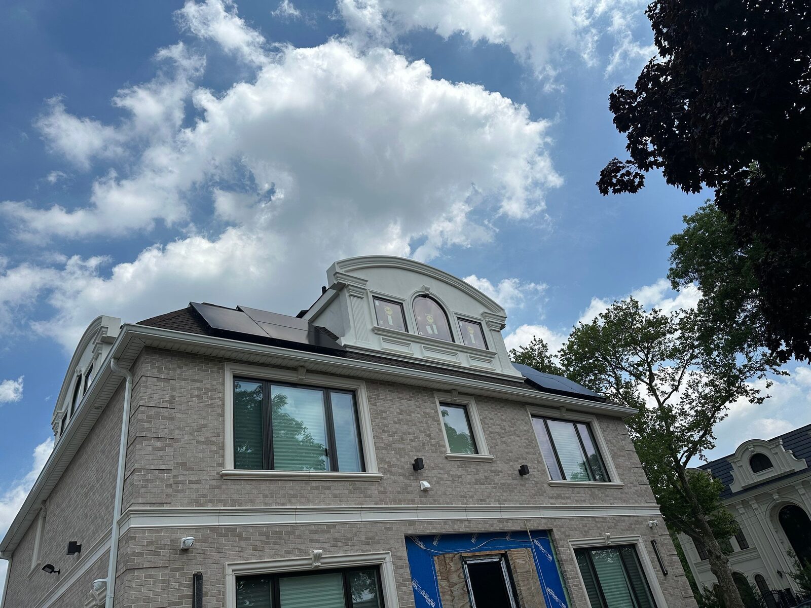 Solar installed on a brick-front New York home